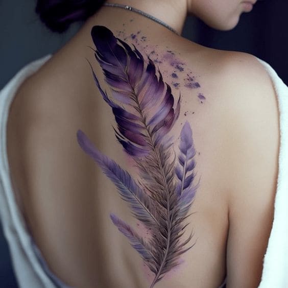Watercolor Feather Tats 2