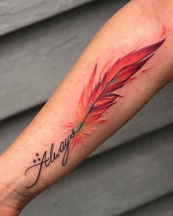 Watercolor Feather Tats 5