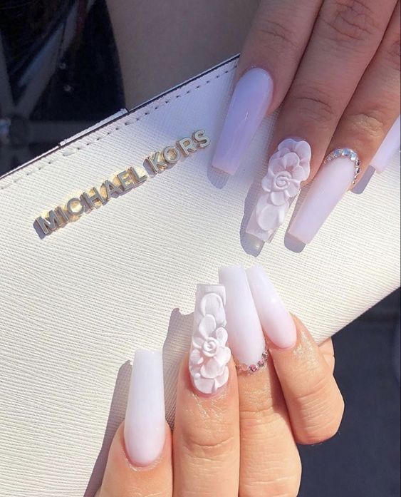 3D Matte White Nail Ideas 1