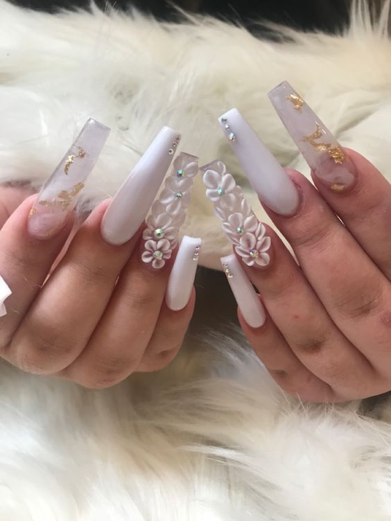 3D Matte White Nail Ideas 5