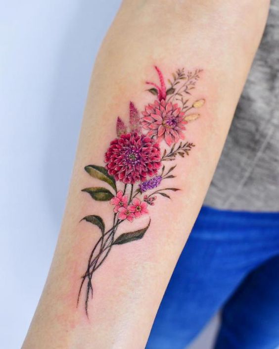 Autumn Symbol Flower Tattoos 1