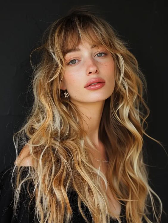 Blonde Hair With Wispy Curtain Bangs 1