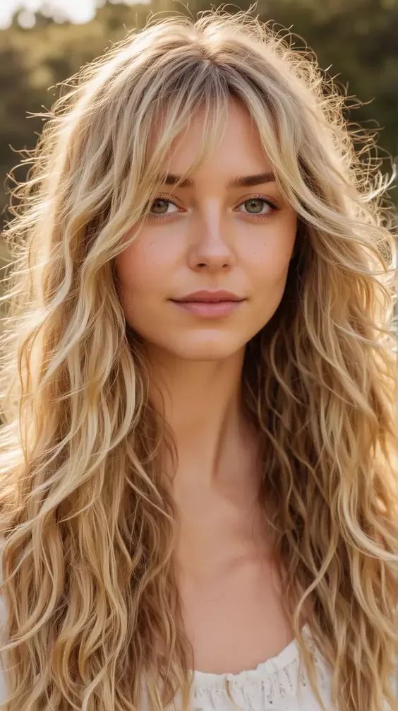 Blonde Hair With Wispy Curtain Bangs 2