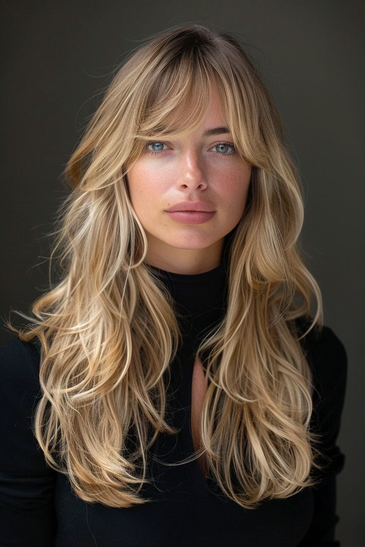 Blonde Hair With Wispy Curtain Bangs 3