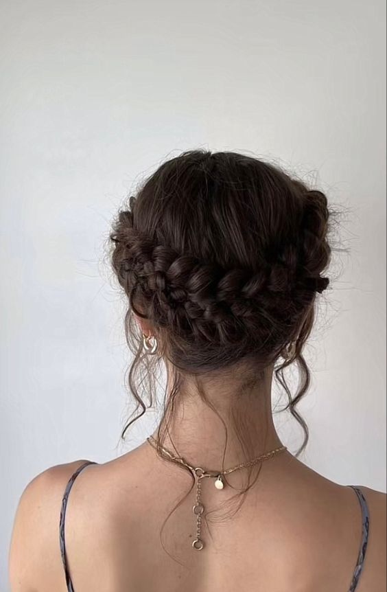 Braided Crown Bridesmaid Hairstyles 7