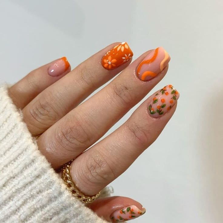 Burnt Orange Nails 6