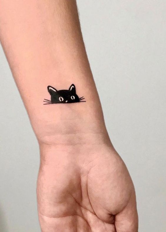 Cat Peeking Tattoos 2