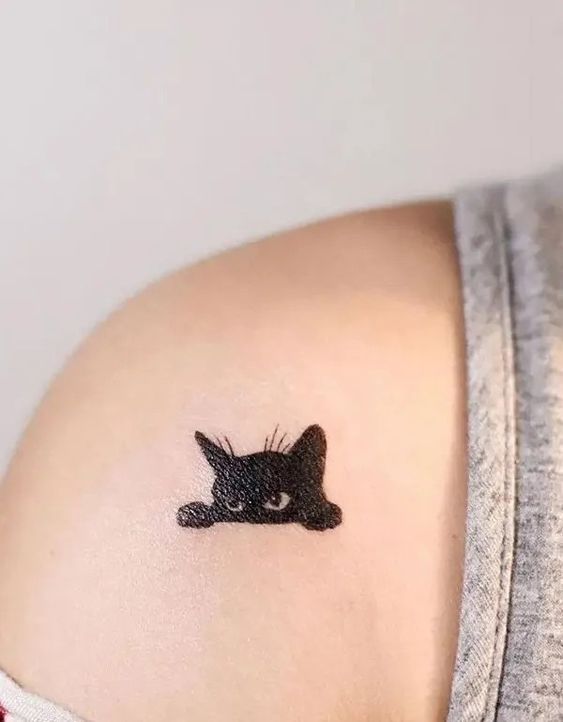 Cat Peeking Tattoos 4