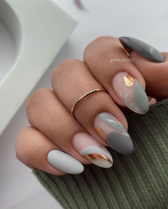 Chrome Matte Nail Ideas 1