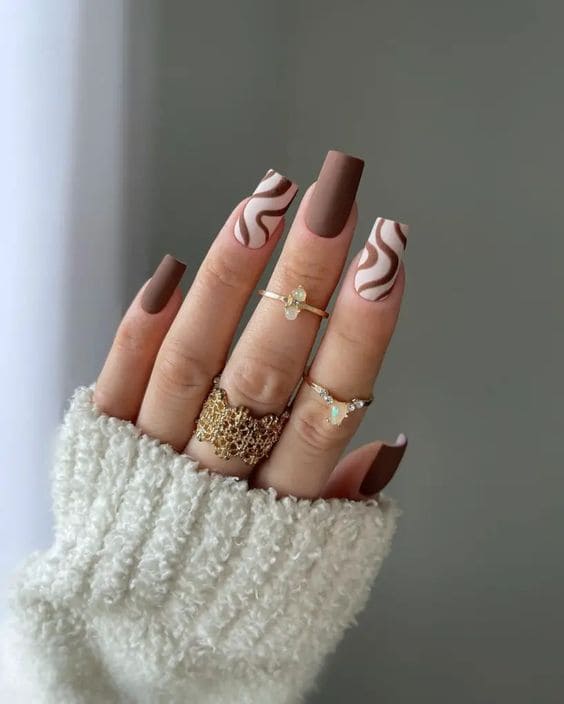 Cinnamon Brown Nails 6