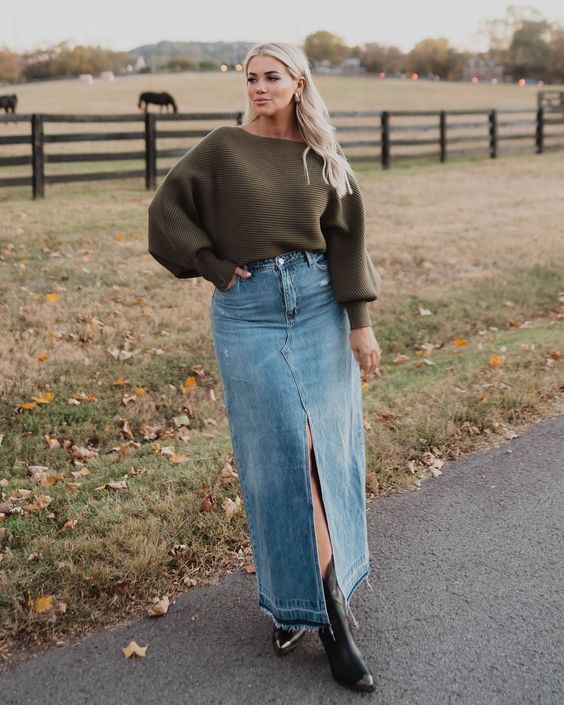 Cozy Sweater With Long Skirt 1