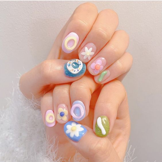 Cute Pastel Jelly Nails 1