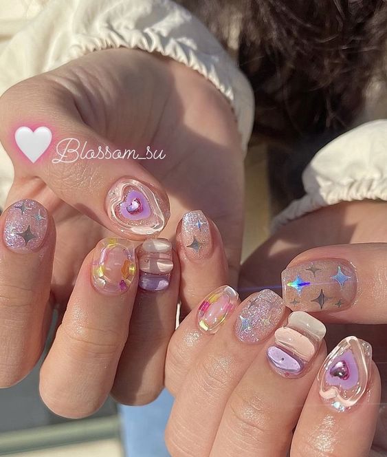 Cute Pastel Jelly Nails 3