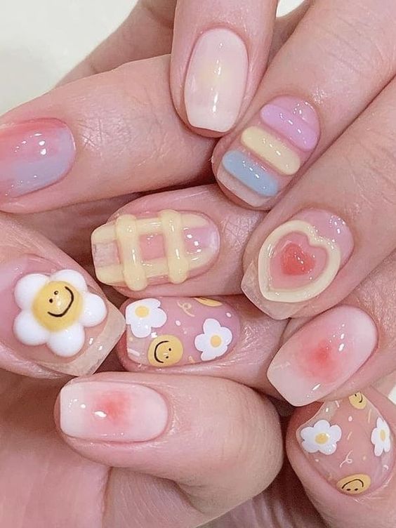 Cute Pastel Jelly Nails 5