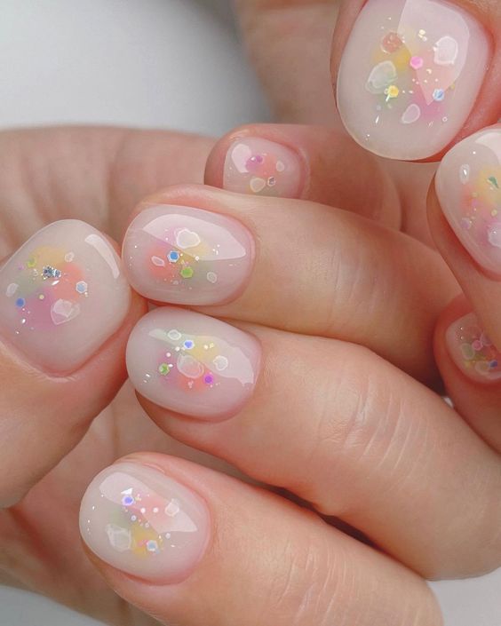 Cute Pastel Jelly Nails 6