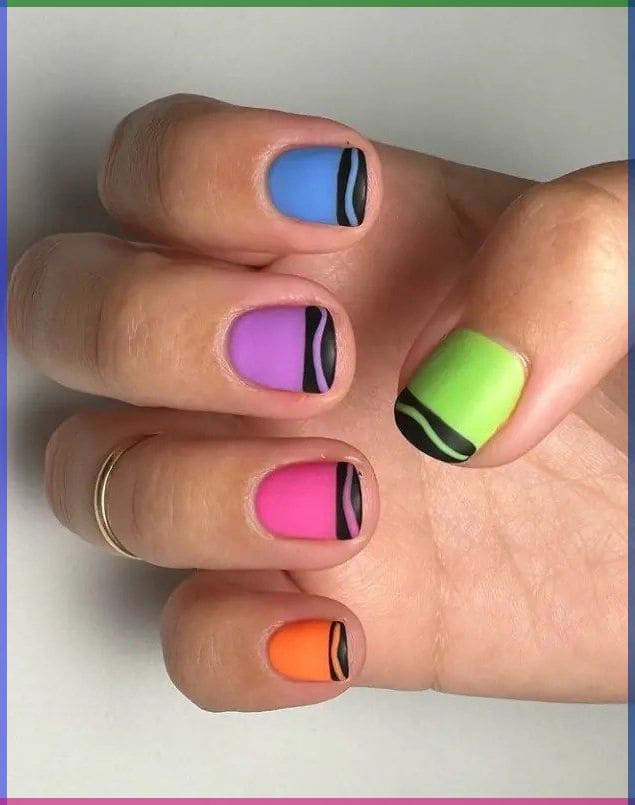 Cute School Supply Nail Art 4