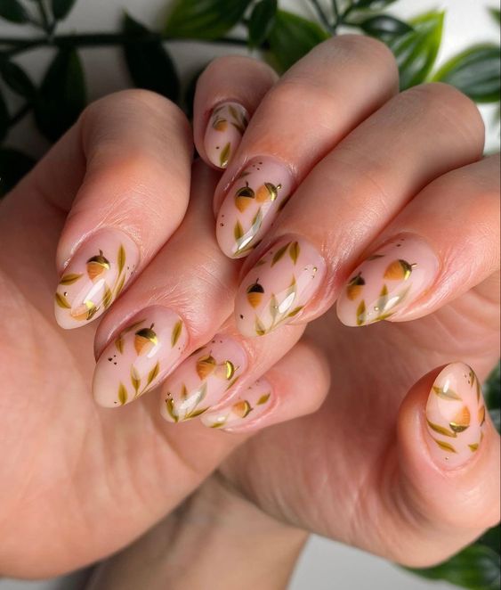 Cute Short Acorn Manicures 1