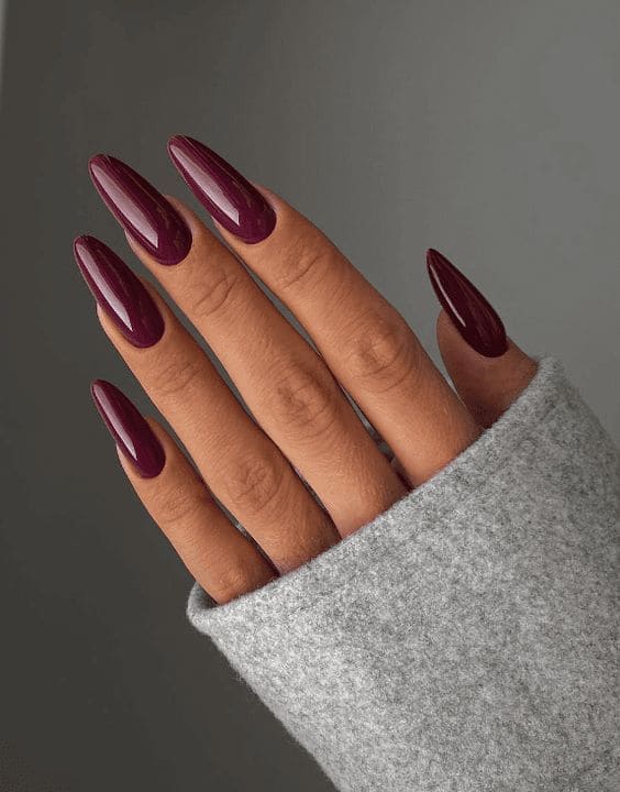 Deep Burgundy On Nails 2