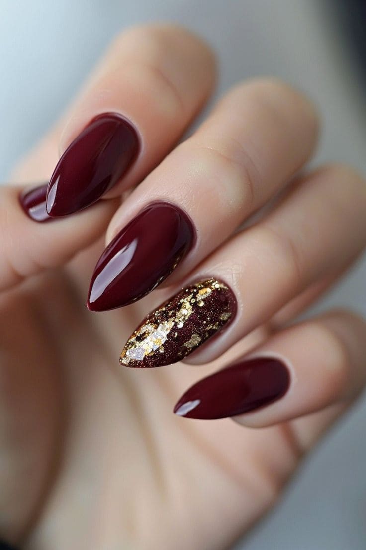 Deep Burgundy On Nails 5