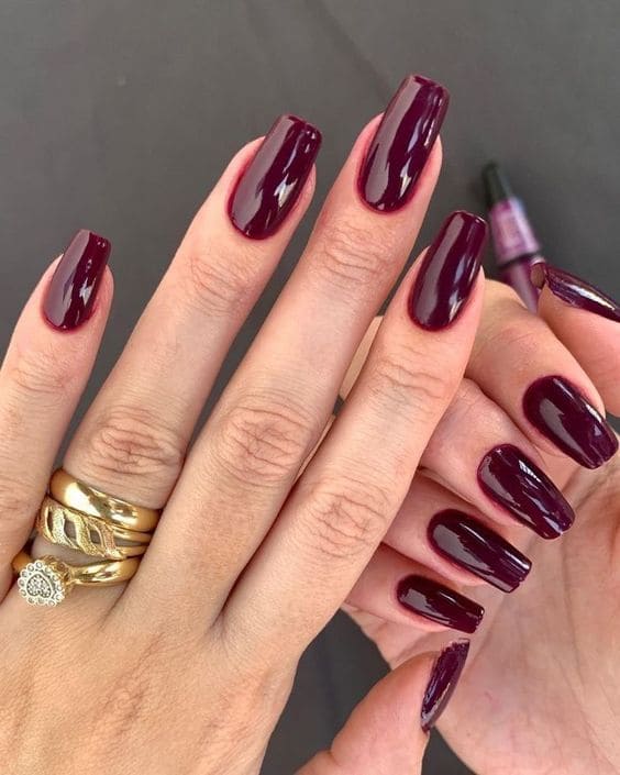 Deep Burgundy On Nails 6