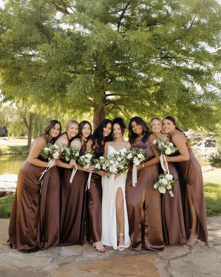 Deep Chocolate Dresses For Bridesmaids 1