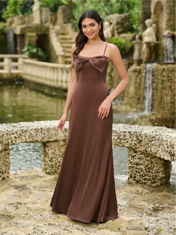 Deep Chocolate Dresses For Bridesmaids 2