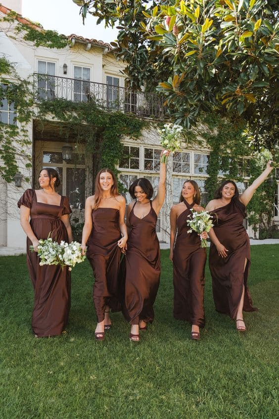 Deep Chocolate Dresses For Bridesmaids 3