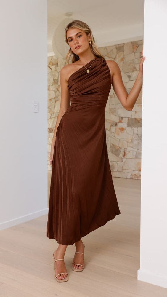 Deep Chocolate Dresses For Bridesmaids 6