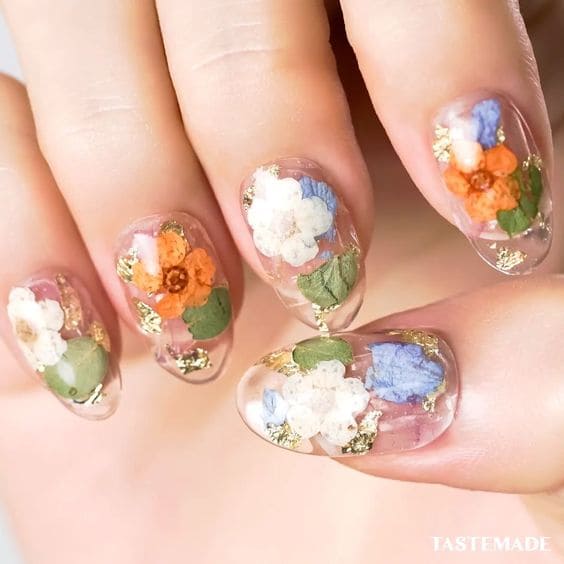 Dried Flower Nail Art 6