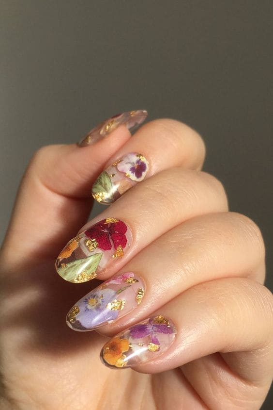 Dried Flower Nail Art 7