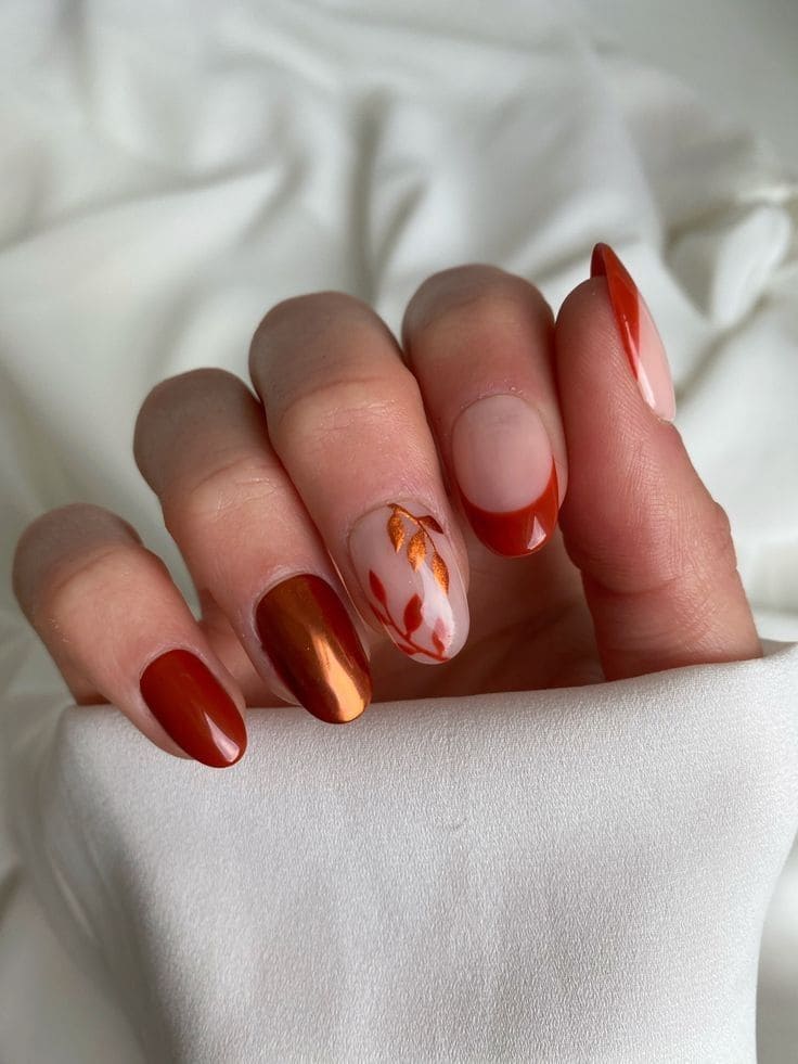 Fall Leaves Nail Art 4