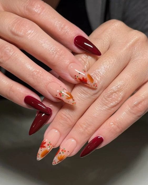 Fall Leaves Nail Art 5