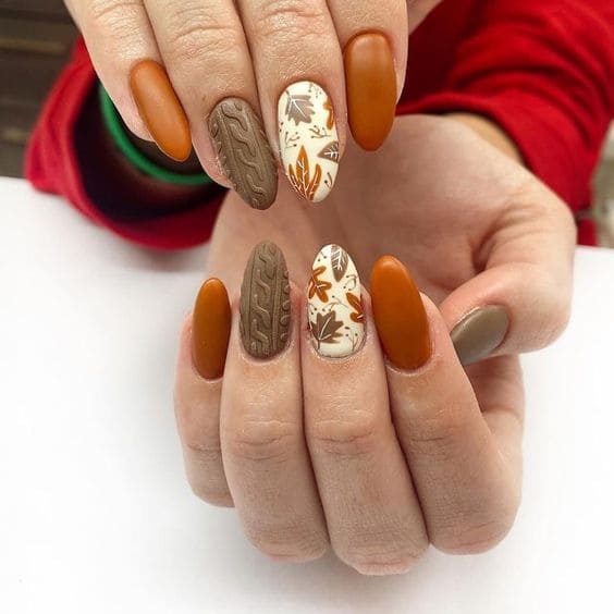 Fall Leaves Nail Art 7