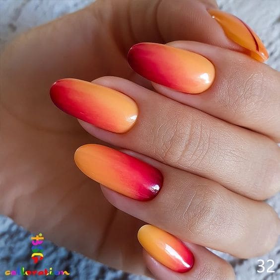 Fall Ombre Almond Nails 2