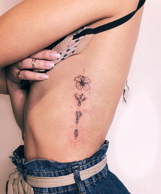 Floral Outline Tattoos 1