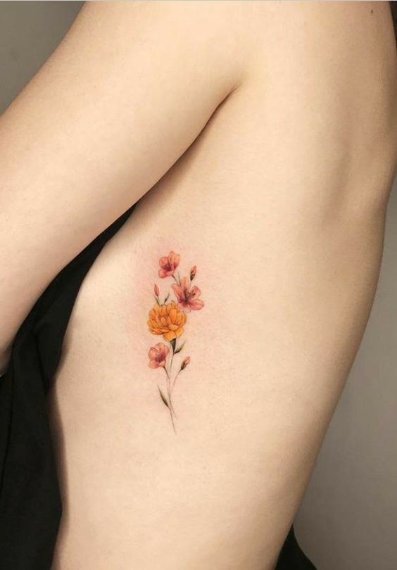 Floral Outline Tattoos 3