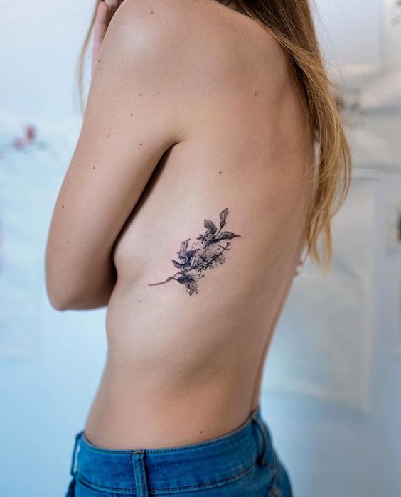 Floral Outline Tattoos 6