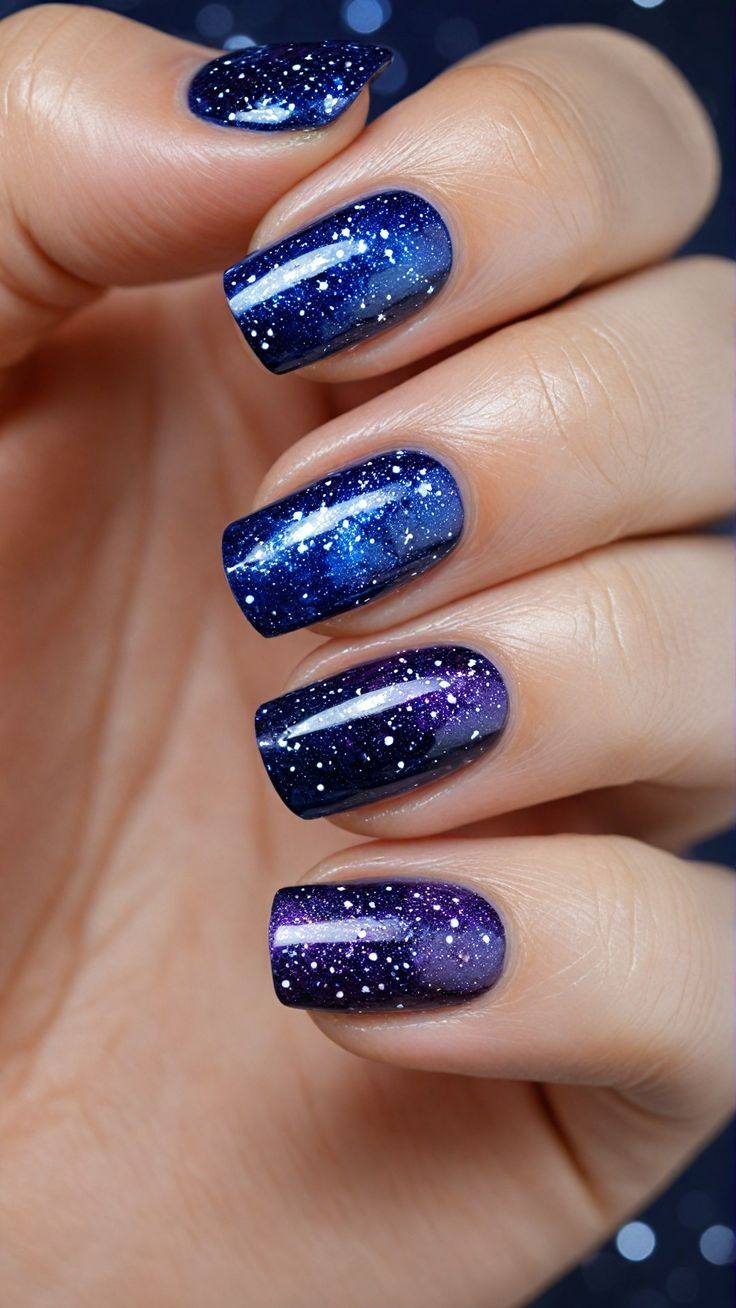 Galaxy Glitter Nails 3