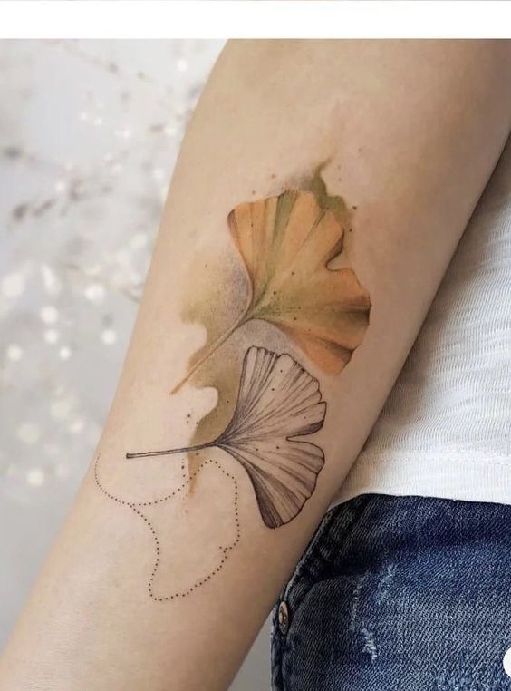 Ginkgo Fall Tattoo Ideas 1