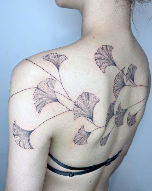 Ginkgo Fall Tattoo Ideas 7