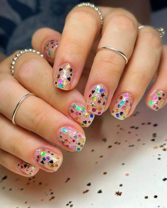 Glitter Confetti Nails 1