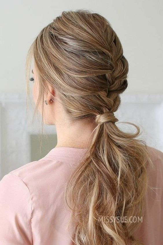 Half Braided Low Ponytail 3