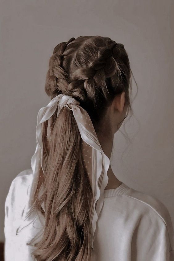 Half Braided Low Ponytail 6