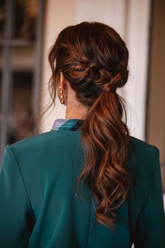 Half Braided Low Ponytail 7