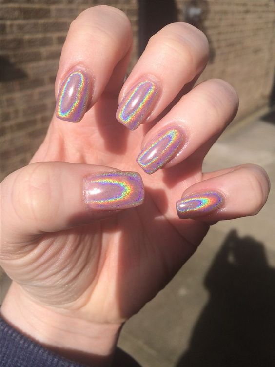 Holographic Glitter Nail Ideas 2