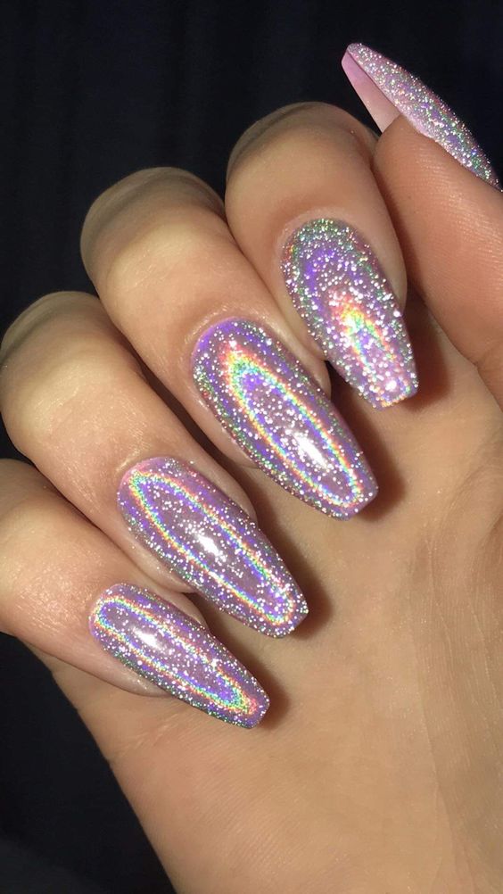 Holographic Glitter Nail Ideas 3