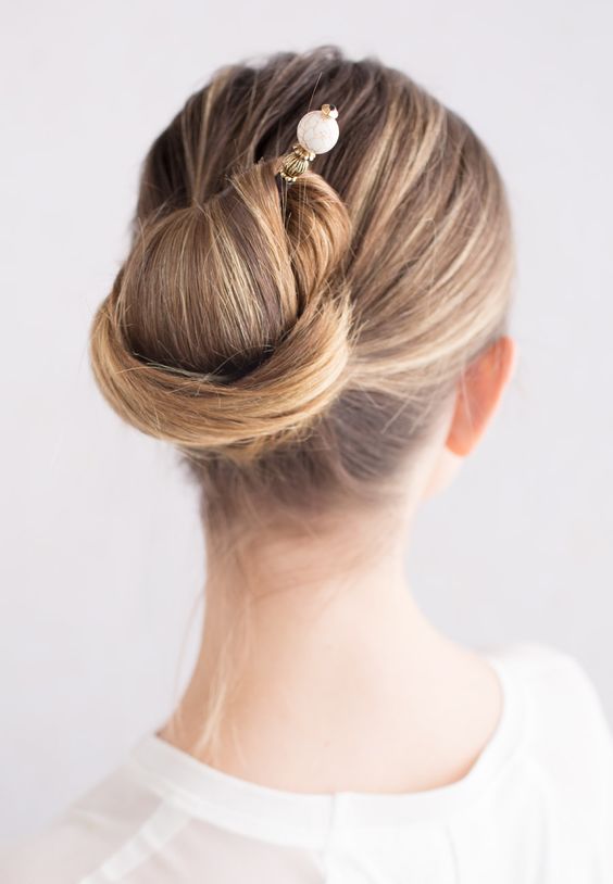 Knot Bun With Hair Stick 6