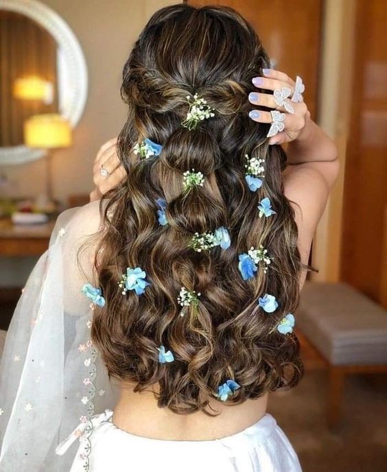 Loose Waves With Floral Accents 1