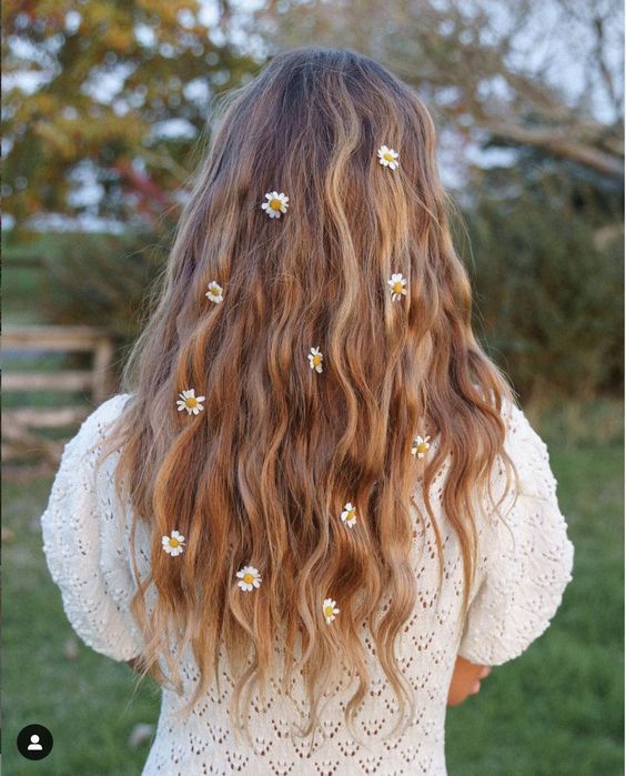 Loose Waves With Floral Accents 3