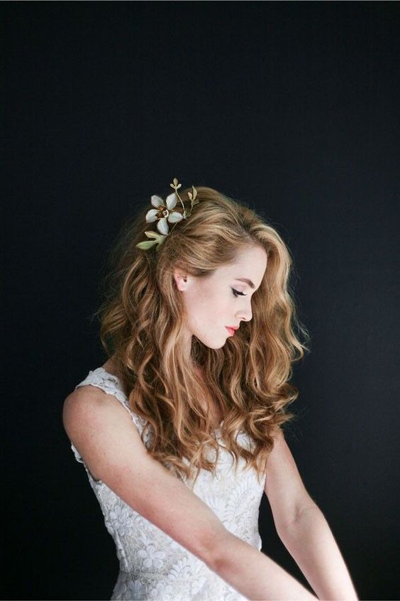 Loose Waves With Floral Accents 6